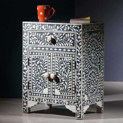Blossom Inlay Bedside Table