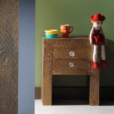 Embossed Metal Nightstand