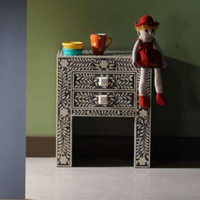Bone Inlay End Table