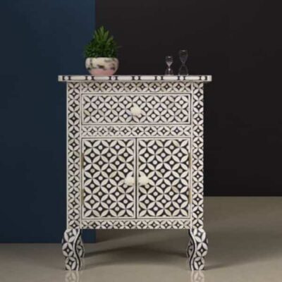 Curved Geometric End Table