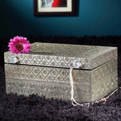Antique Metal Jewelry Box