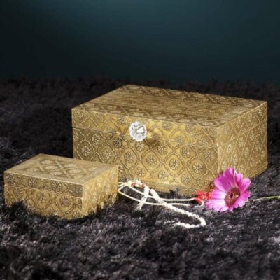 Embossed Jewelry Box Set of 2