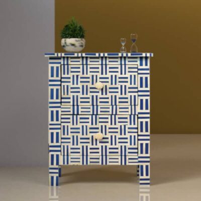 Cross Inlay Bedside Table