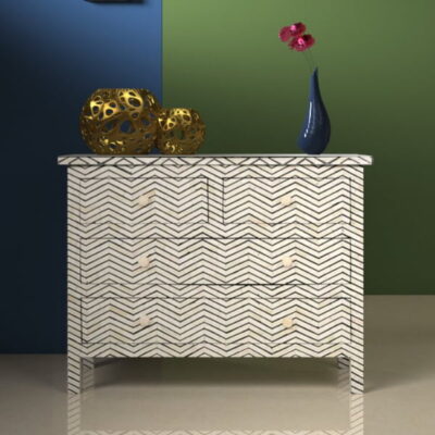 Chevron Inlay Chest of Drawers
