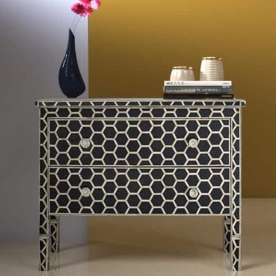 Honeycomb Inlay Two Drawer Chest