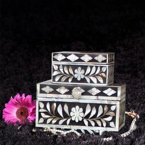 Pearl Inlay Box Set of 2