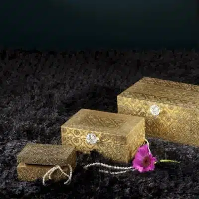 Embossed Jewelry Box Set of 3